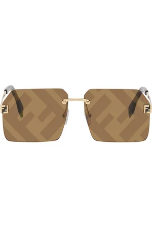 Fendi Lunettes de soleil aviateur dorées à logos - Sky