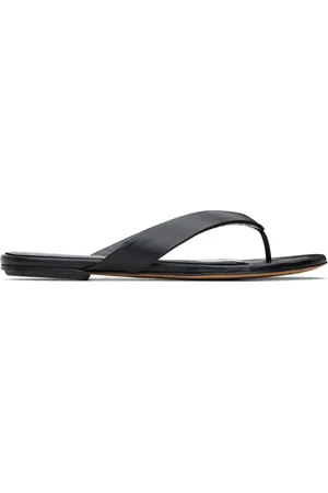 Le Monde Beryl Sandales noires en cuir à bride de style tong