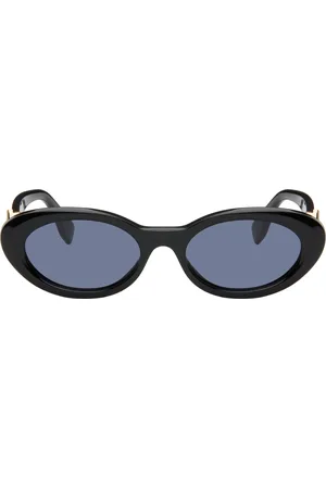 Fendi Lunettes de soleil noires à ferrures FF en losange