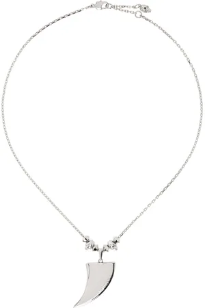 Alexander McQueen Collier argenté à pendentif de griffe de tigre