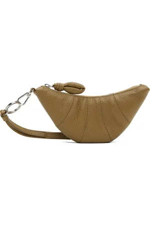 LEMAIRE Pochette à monnaie Croissant brune à bandoulière