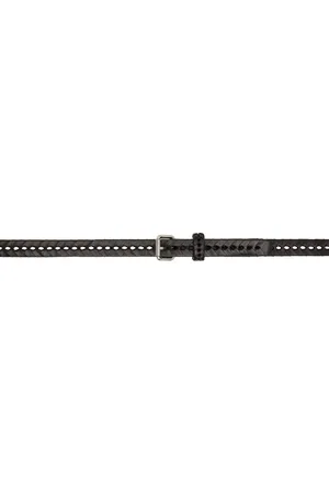 LEMAIRE Ceinture tressée brune à largeur de 2 cm