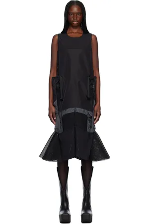 JUNYA WATANABE Robe midi noire à panneaux