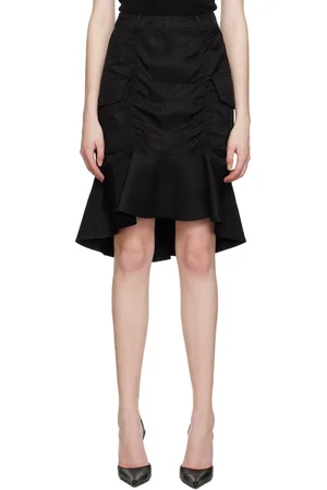 LVIR Jupe midi noire exclusive à SSENSE