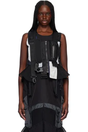 JUNYA WATANABE Veste noir à panneaux et à appliqués Komine Protector