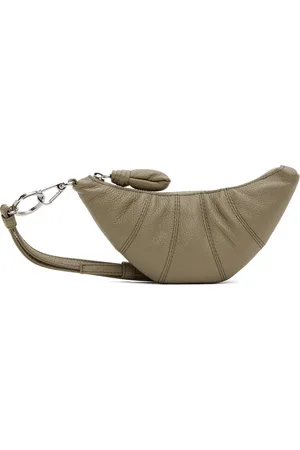 LEMAIRE Pochette à monnaie Croissant kaki à bandoulière
