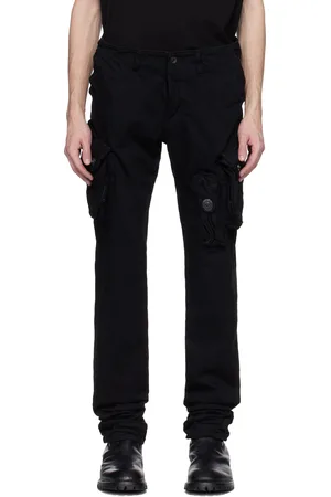 JULIUS Pantalon cargo skinny noir en denim à poches Gas Mask - Permanent