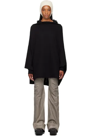 Rick Owens Pull molletonné noir à col replié - Porterville