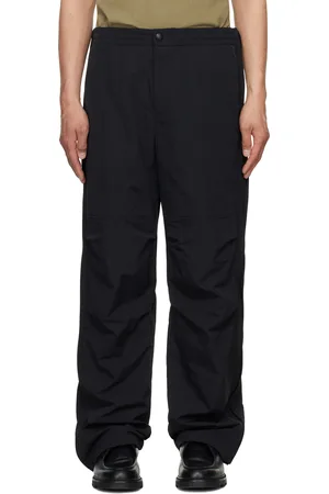 Solid Pantalon noir à cordons coulissants