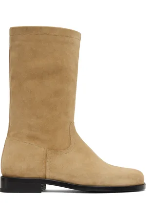 LEMAIRE Bottes de travail beiges en suède souple