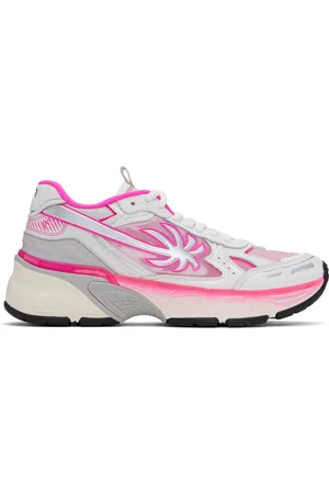 Palm Angels Baskets PA 4 blanc et rose fluorescent