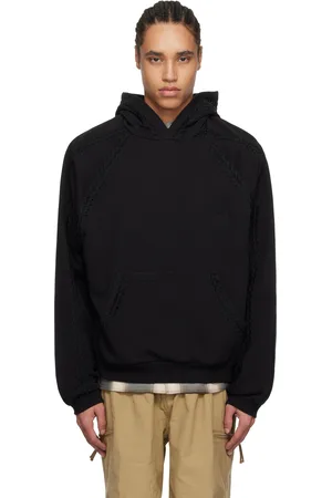 WOOYOUNGMI Pull à capuche noir à coutures à ornements brodés