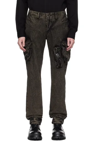 JULIUS Pantalon cargo skinny gris en denim à poches Gas Mask - Permanent