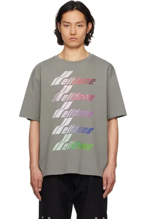 We11 Done T-shirt gris à logos