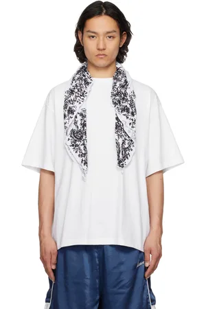 We11 Done T-shirt blanc à foulard en satin froissé