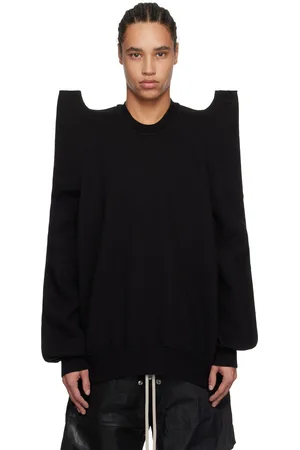 Rick Owens Pull molletonné noir à épaules Tecsweat - Hollywood