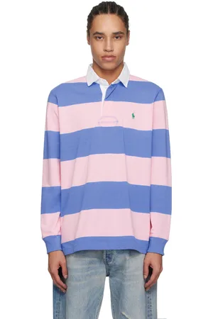 Ralph Lauren Polo de rugby emblématique rose et bleu