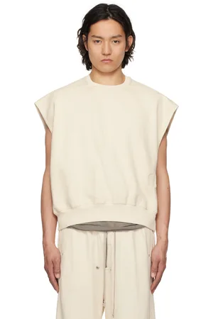 Rick Owens Pull molletonné sans manches surdimensionné blanc cassé - Hollywood Tatlin