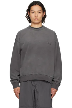 Solid Pull molletonné gris à effet délavé et à logos