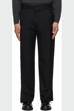 Solid Pantalon ample noir à coutures extérieures à glissière