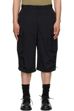 Solid Short cargo noir en sergé de nylon
