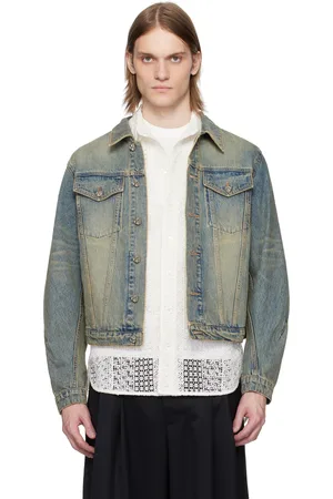CMMAWEAR Blouson bleu en denim à effet délavé
