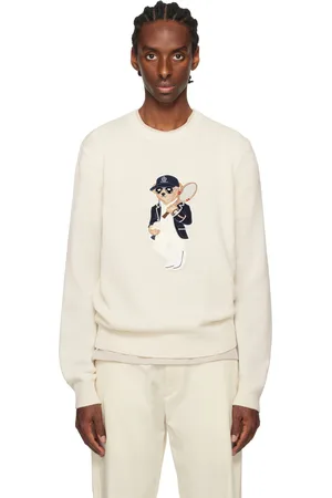 Ralph Lauren Pull blanc cassé en cachemire à ourson Polo Bear