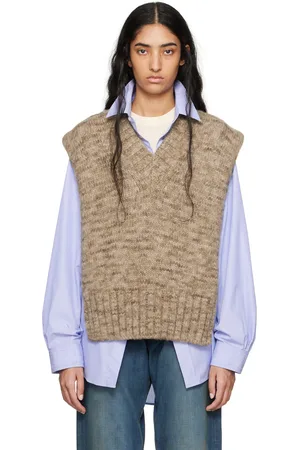 Maison Margiela Gilet teint au végétal beige