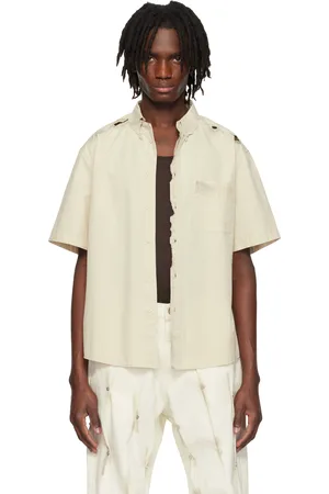 Kusikohc Chemise beige à effet brûlé