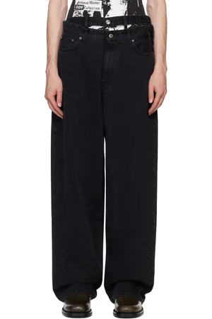 Y / PROJECT Jean noir à taille double - Evergreen