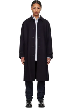 Bally Manteau bleu marine à ceinture