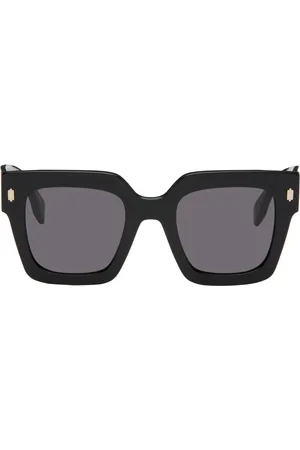 Fendi Lunettes de soleil noires à logos Roma
