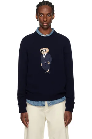 Ralph Lauren Pull bleu marine en cachemire à ourson Polo Bear