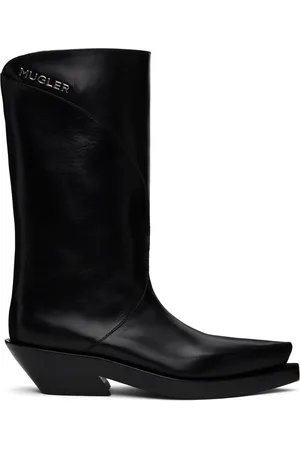 MUGLER Bottes Santiag noires en cuir