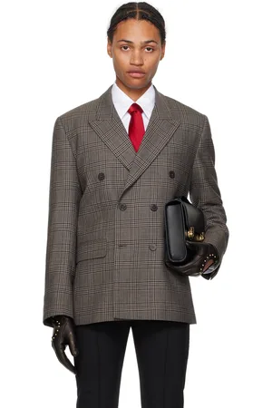 Ernest W. Baker Veston brun à double boutonnage