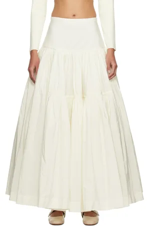 Molly Goddard Jupe longue Liberty blanc cassé exclusive à SSENSE - Mariage