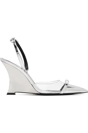 VERSACE Chaussures à talon compensé 95 argenté métallique à boucles Gianni