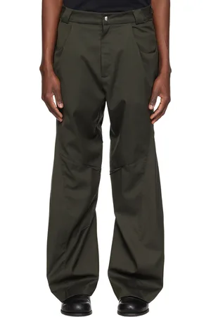 CMMAWEAR Pantalon drapé kaki à pinces
