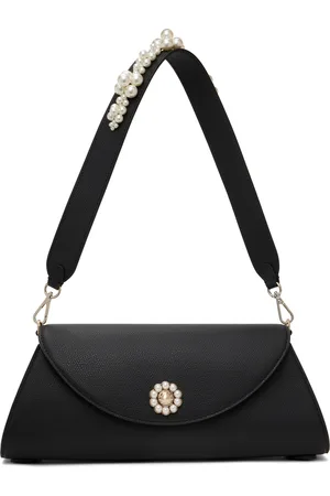Simone Rocha Sac long de style pochette Valentine noir à perles artificielles
