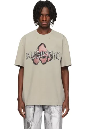 Kusikohc T-shirt gris à logo imprimé