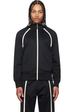 Palm Angels Blouson de survêtement noir à manches à glissière