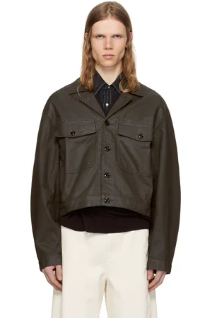 LEMAIRE Blouson camionneur brun en denim