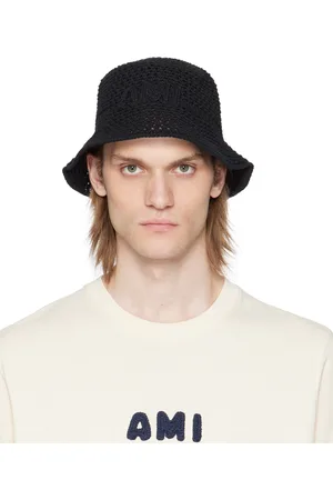 Ami Chapeau bob noir en tricot à appliqués à logo