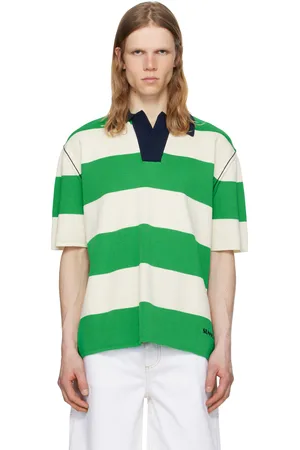 SUNNEI Polo Magliaunita vert et blanc cassé à rayures