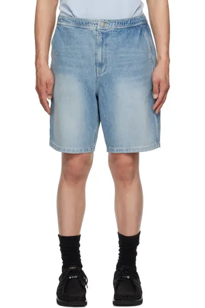 Solid Short bleu en denim à taille élastique