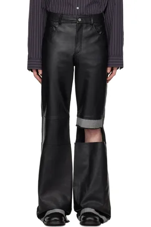 Deadwood Pantalon Slacker noir en cuir