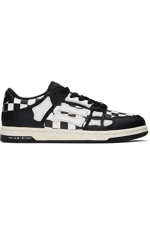 AMIRI Enfant | Baskets basses noir et blanc à appliqués Skel Top et à carreaux