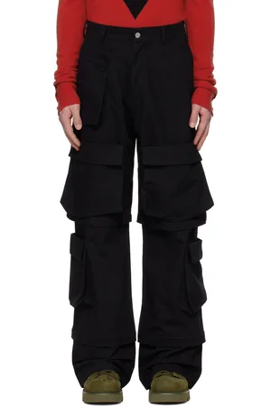 Spencer Badu Pantalon safari cargo noir