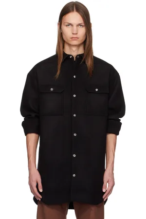 Rick Owens Surchemise noire en melton - Porterville