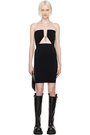Rick Owens Robe courte noire à découpe à armature Prong - Porterville